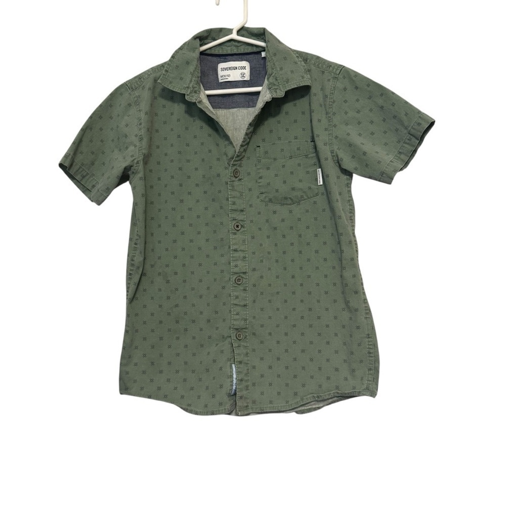 Sovereign Code Green Short Sleeve Button Down Shirt